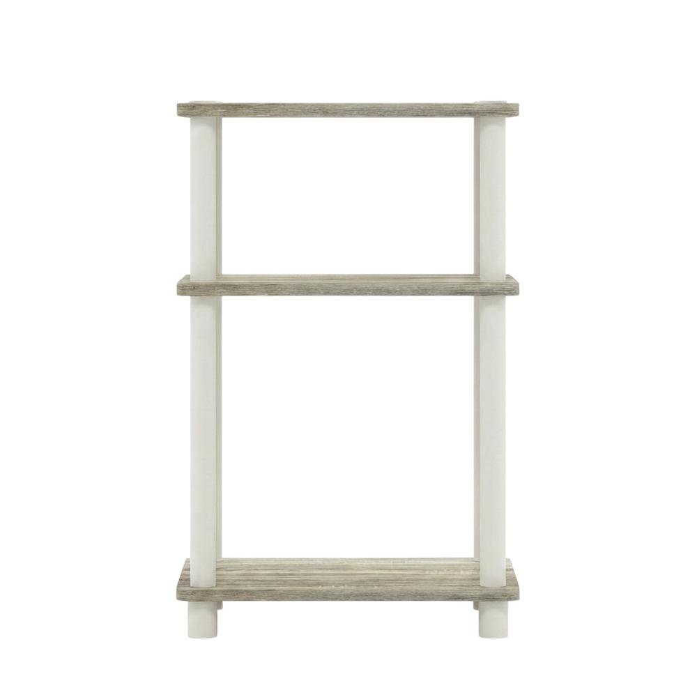 3-Tier End Table in Sonoma Oak and White with Multi-Level Storage