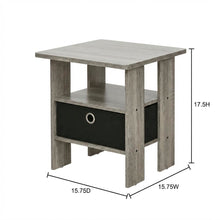 Wooden End Table Night Stand, Set of Two with Modern Design