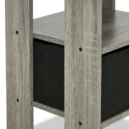 Wooden End Table Night Stand, Set of Two with Modern Design