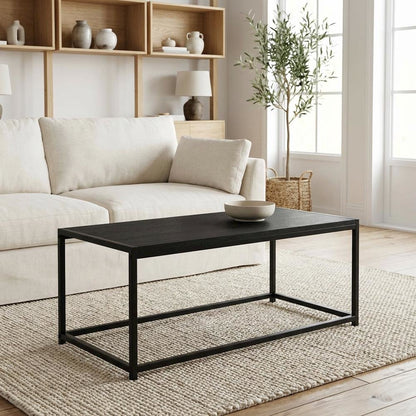 Americano Modern Coffee Table with Storage Shelf and Compact Design