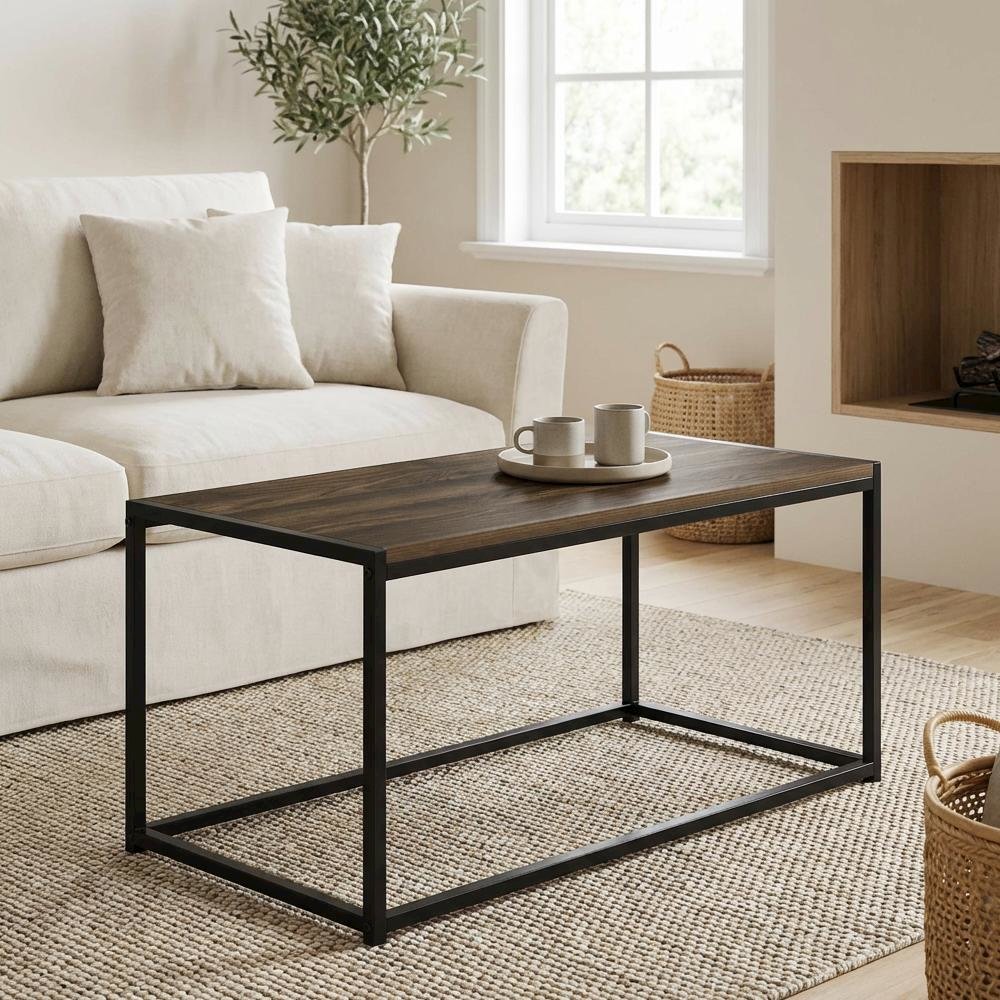 Columbia Walnut Coffee Table with Modern Design and Compact Lightweight Build