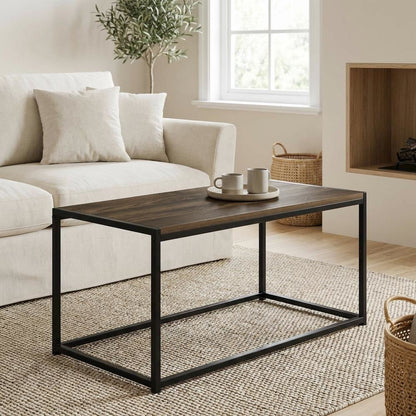 Columbia Walnut Coffee Table with Modern Design and Compact Lightweight Build