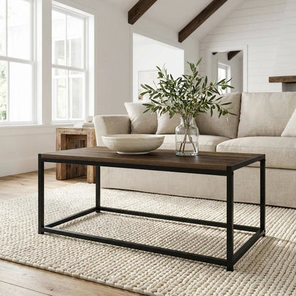 Columbia Walnut Coffee Table with Modern Design and Compact Lightweight Build