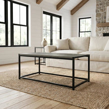 French Oak Grey Modern Coffee Table with Storage Shelf and Compact Design