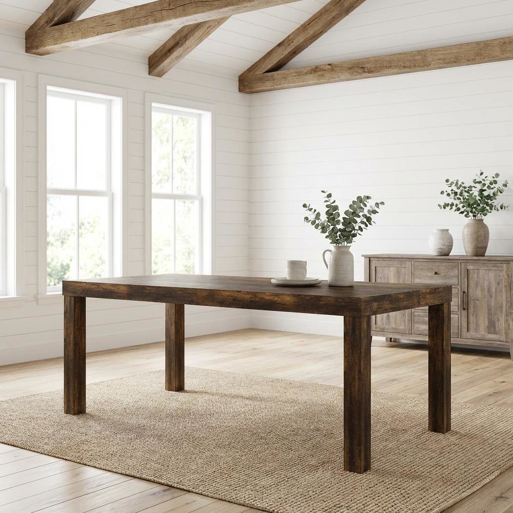 Amber Pine Coffee Table with Classic Simple Design and Durable Construction