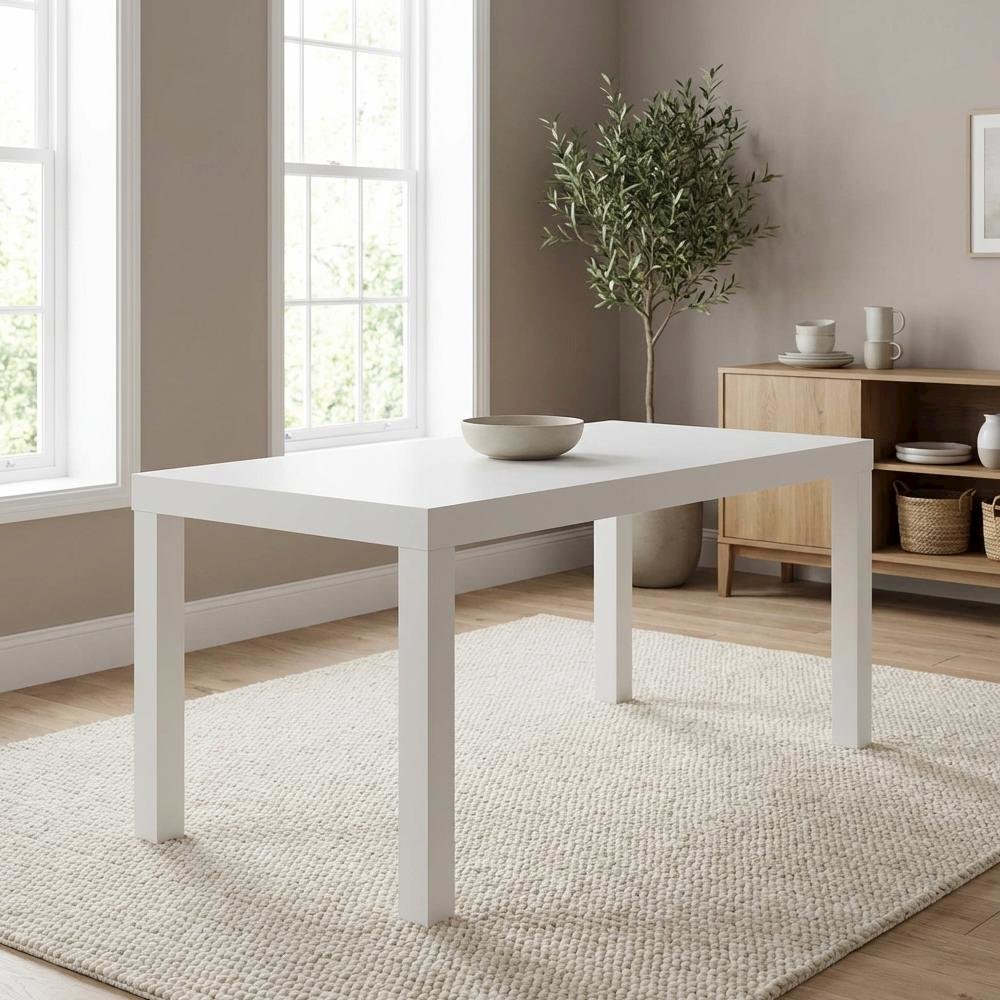 White Simple Coffee Table with Modern Design and Lightweight Construction