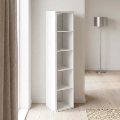 Engineered Wood Tall Bookshelf and Cube Storage Organizer