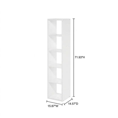 Engineered Wood Tall Bookshelf and Cube Storage Organizer