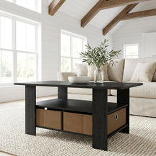 Coffee Table Americano Medium Brown with Bin Drawer and Sturdy Design
