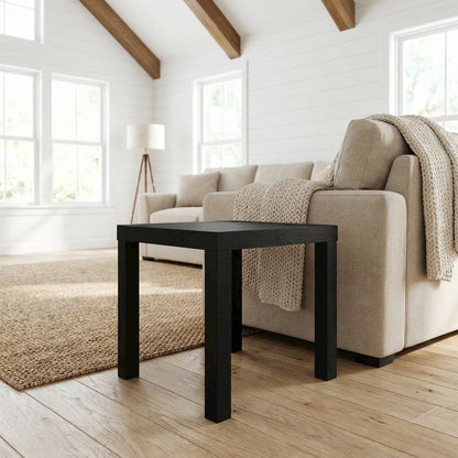 Black Square Coffee Table with Minimalist Design and Lightweight Frame