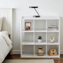 White Engineered Wood Cube Storage Organizer with 9 Open Storage Cubes