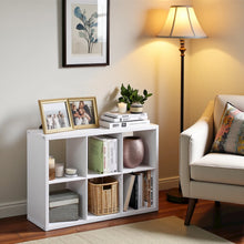 White Engineered Wood 6 Cube Storage Organizer with Open Back Modern Design