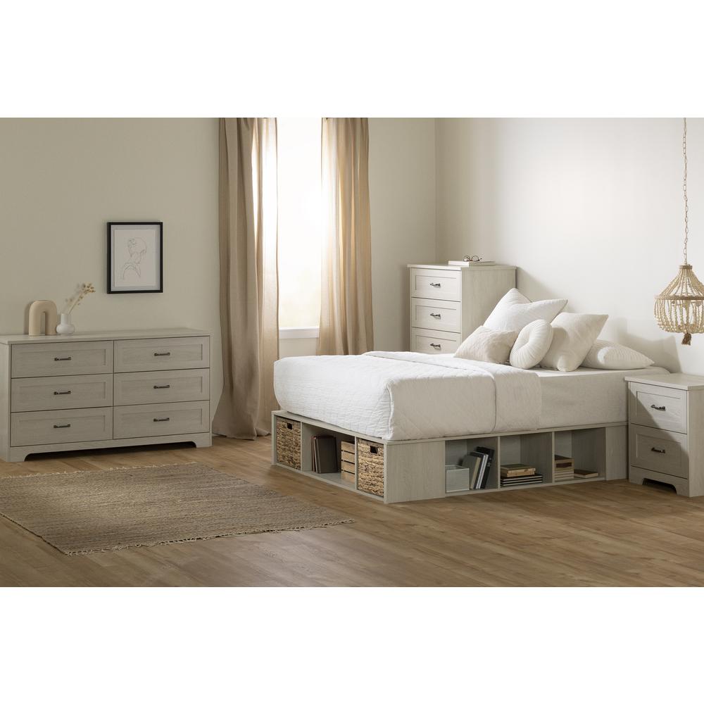 Prairie Storage Bed with Baskets, Winter Oak