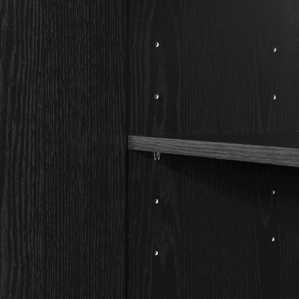 Liora 4-Door Bookcase, Black Oak