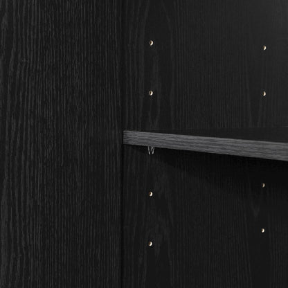 Liora 4-Door Bookcase, Black Oak