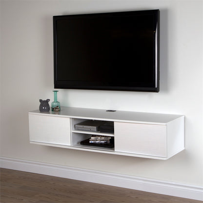 South Shore Agora 56" Wide Wall Mounted Media Console, Pure White