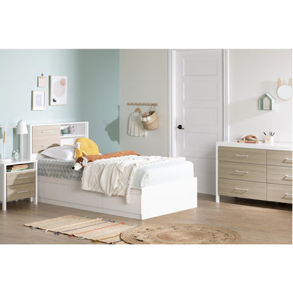 Munich Mates Bed with 3 Drawers, Pure White