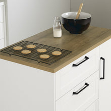 Toscano Kitchen Island, White and Maple Nutmeg