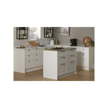 Toscano 6-Drawer Kitchen Island, White and Maple Nutmeg