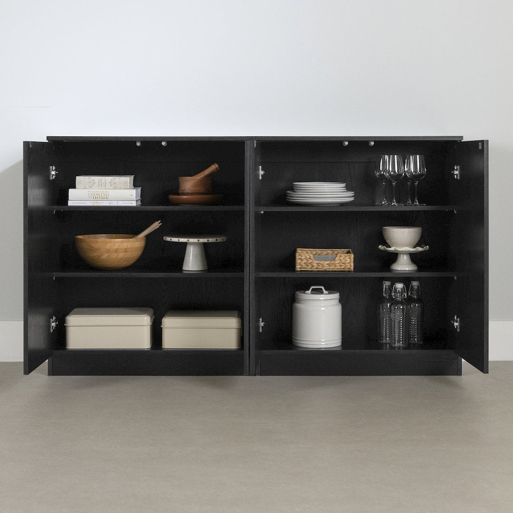 Arum Set of 2 Sideboards, Black Oak