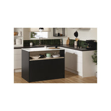 Olio Kitchen Island, Matte Black and Faux White Marble