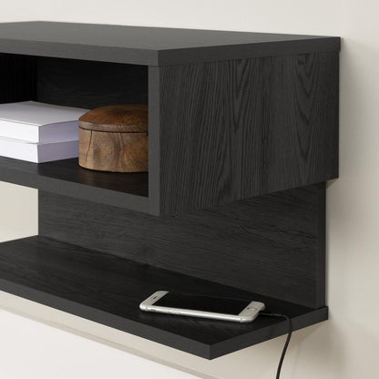 Fusion Floating Nightstand, Gray Oak