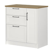 Toscano Kitchen Island, White and Maple Nutmeg