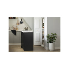 Olio Kitchen Island, Matte Black and Faux White Marble