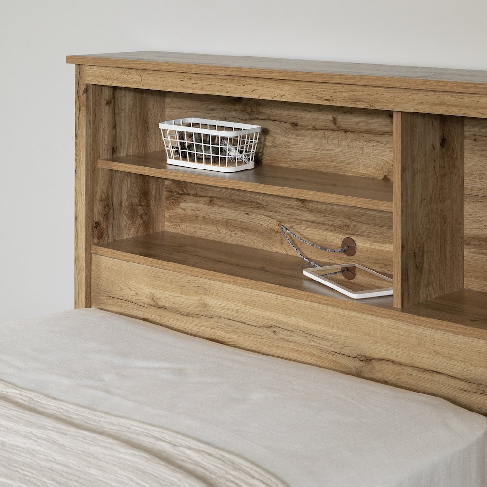 Tassio Bed and Headboard Set, Nordik Oak