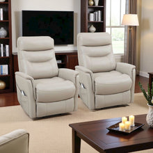 Beige Recliner Chairs Set of 2 – Power Lift Recliner with Headrest