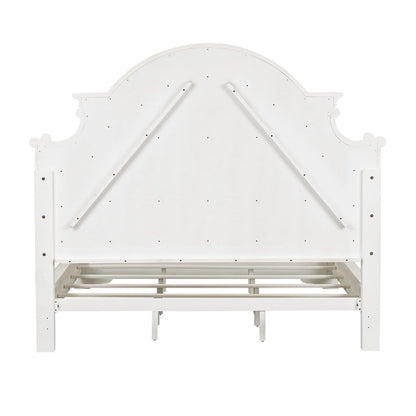 Magnolia Manor California King Upholstered Bed - Antique White & Weathered Bark
