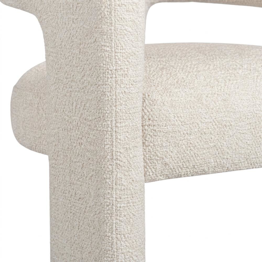 Jacquard Modern Accent Armchair, Sculptural Frame, Natural, Set of 6