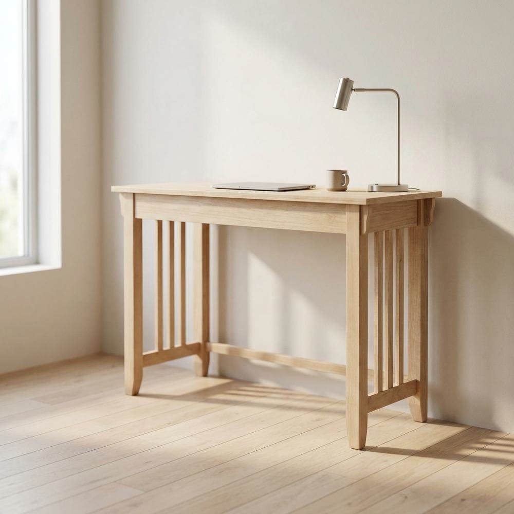 Unfinished Mission Desk with Drawer for Office Workspace, Durable Construction
