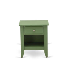 Clover Green Mid Century Nightstand with Wooden Drawer and Sturdy Build