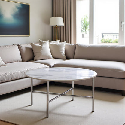 Elegant Coffee and End Table Set for Living Room, 3-Piece Chrome Finish