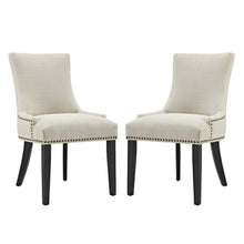 Fabric Upholstered Parsons Dining Side Chairs, Beige, Set of 2