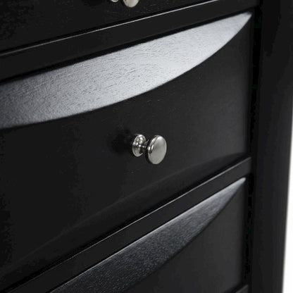 Black Bedroom Nightstand with Modern Transitional Design