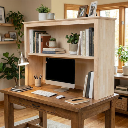 Unfinished Hutch for Office Desk with Modern Design and Sturdy Construction