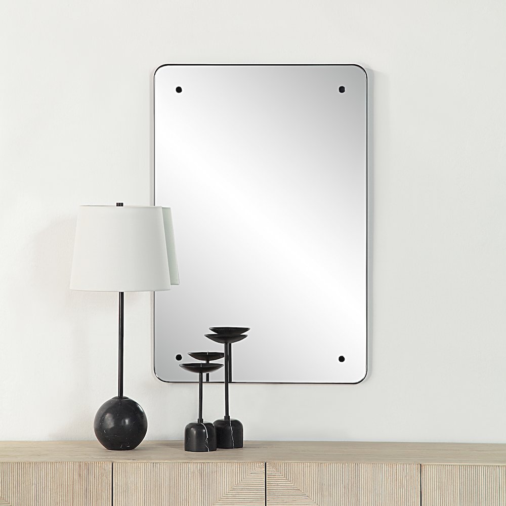 Aine 36" Tall Rectangular Mirror, Matte Black