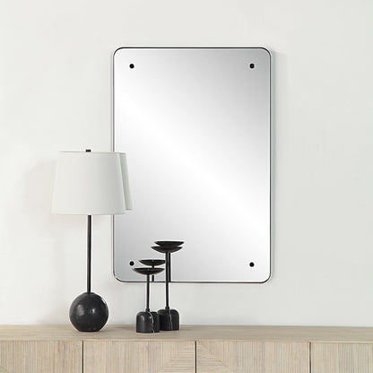 Aine 36" Tall Rectangular Mirror, Matte Black