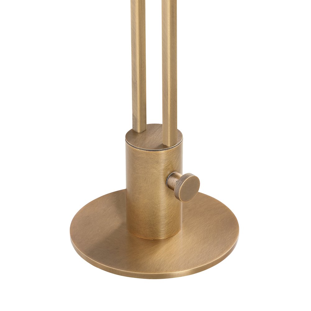 Storn 20.25" Tall Vintage Brass Iron Table Lamp with Tube Iron Shade