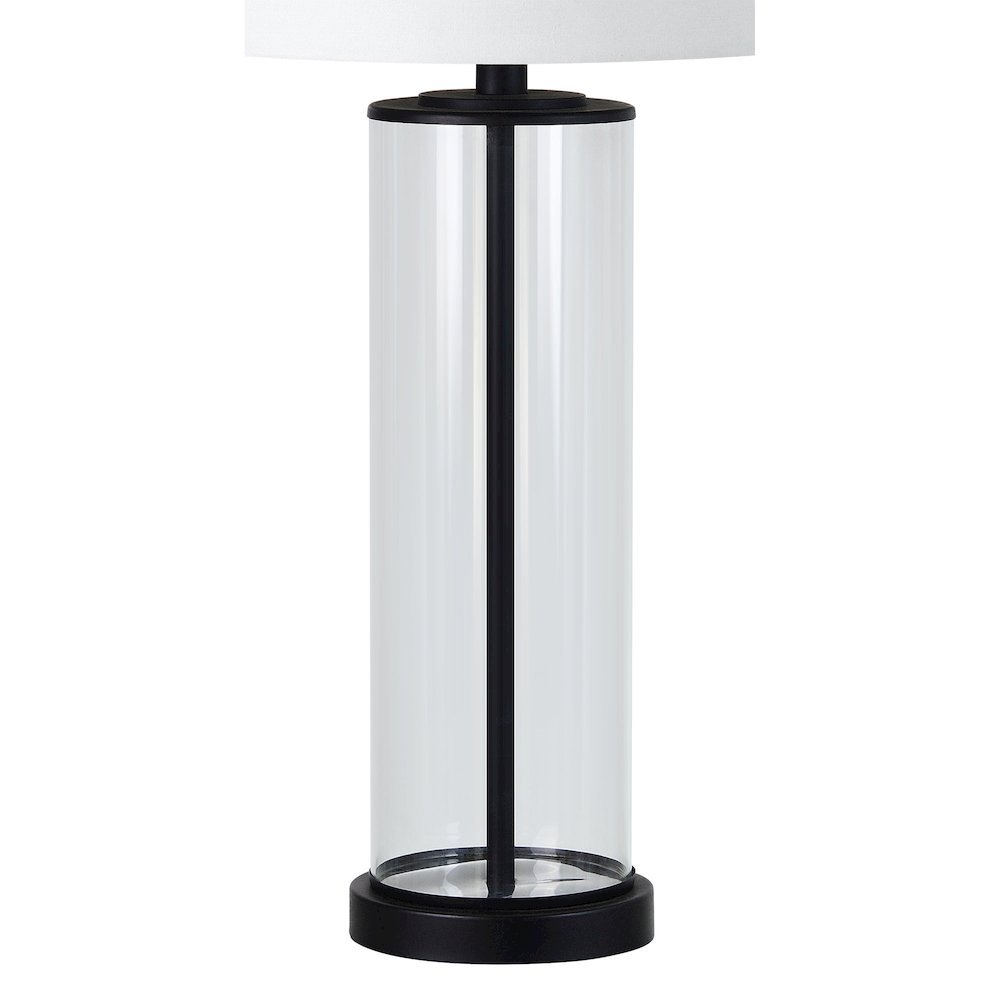 Desdemona 28" Length Table Lamp- Set of two, Clear and Matte black