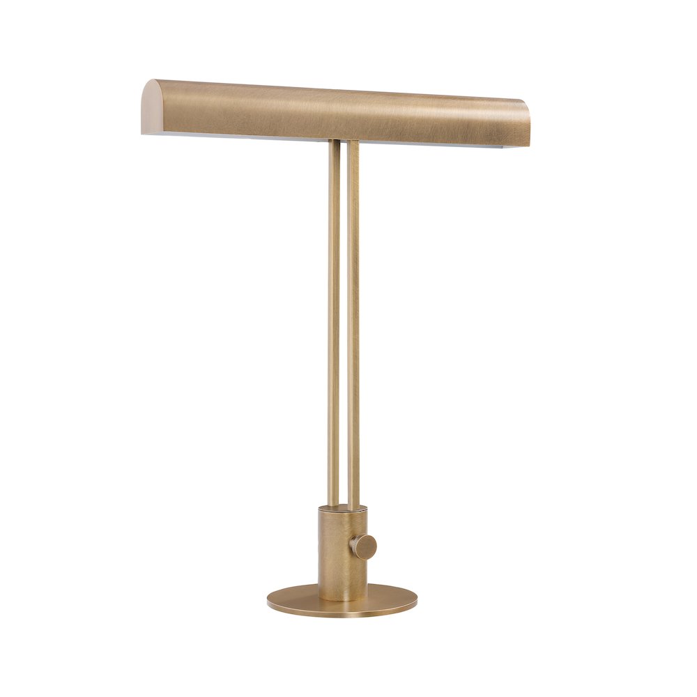 Storn 20.25" Tall Vintage Brass Iron Table Lamp with Tube Iron Shade