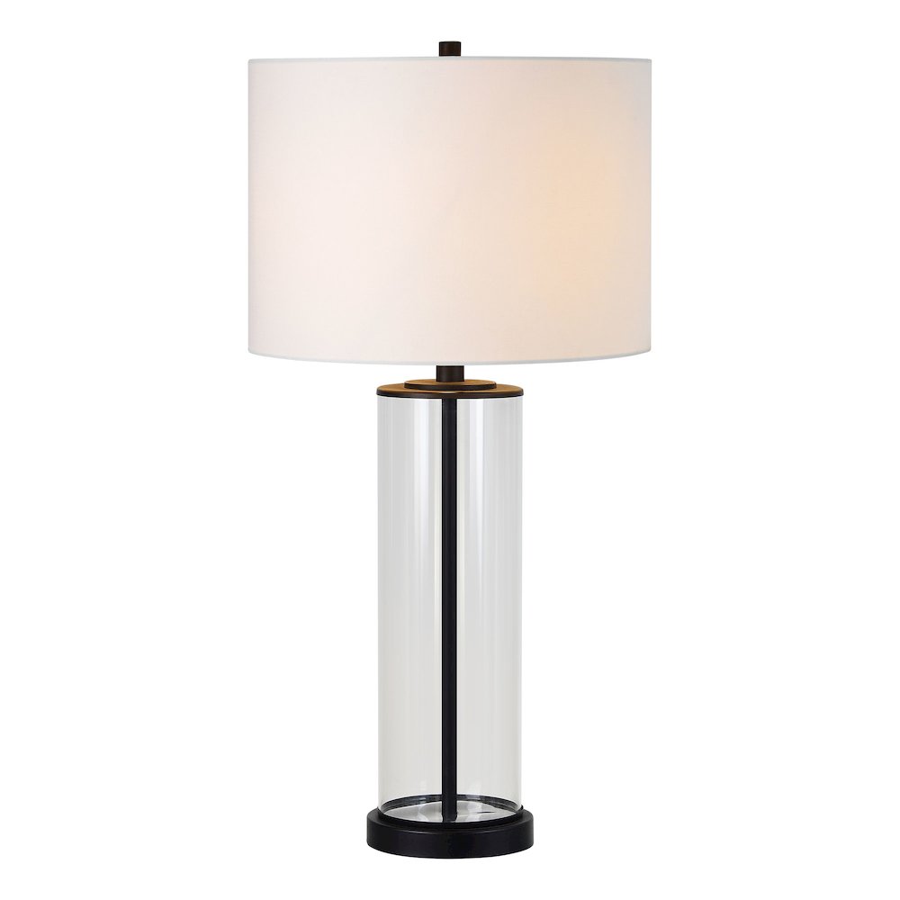 Desdemona 28" Length Table Lamp- Set of two, Clear and Matte black