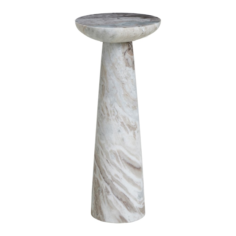 Mercura Indoor Mercury Black  Marble Side Table
