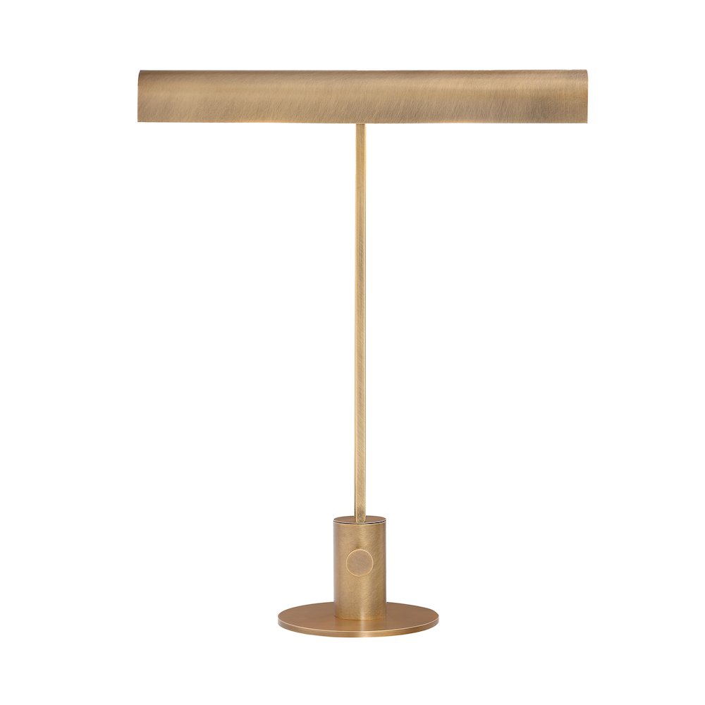 Storn 20.25" Tall Vintage Brass Iron Table Lamp with Tube Iron Shade