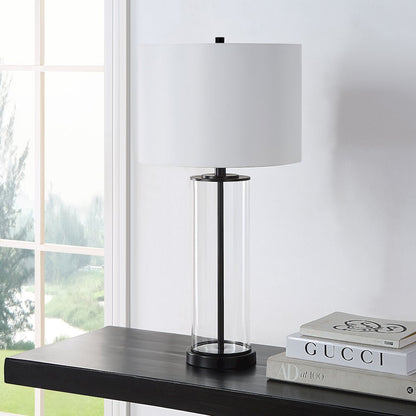 Desdemona 28" Length Table Lamp- Set of two, Clear and Matte black