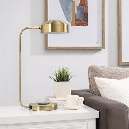Riesco 22.5" Length Desk Lamp, Antique Brass