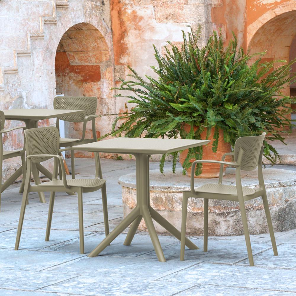 Loft Bistro Set 3 Piece with 27 inch Table Top Taupe