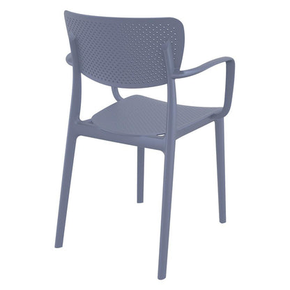 Loft Outdoor Dining Arm Chair Dark Gray, Set of 2
